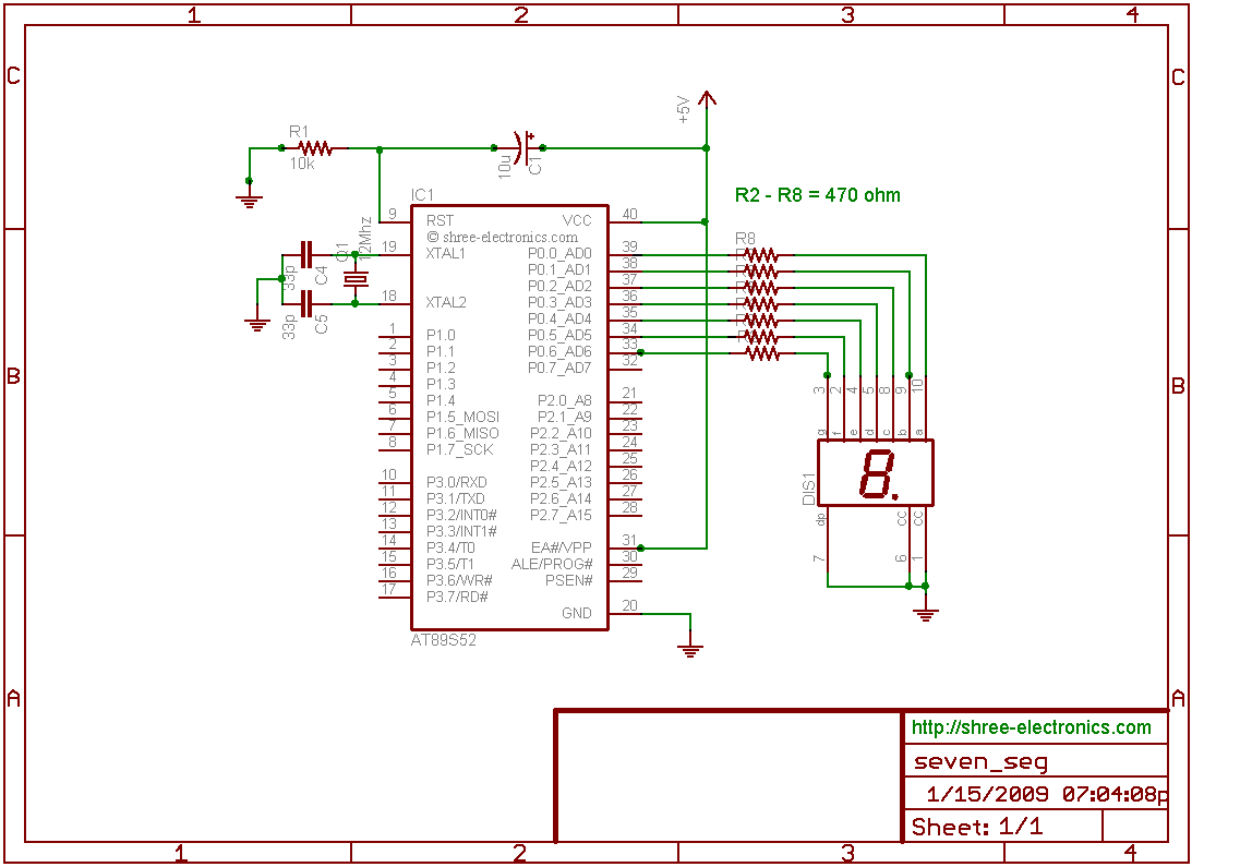 7 Segment Display Chart